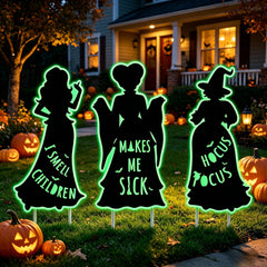 CIWEKA Hocus Pocus yard decor featuring three witches signs