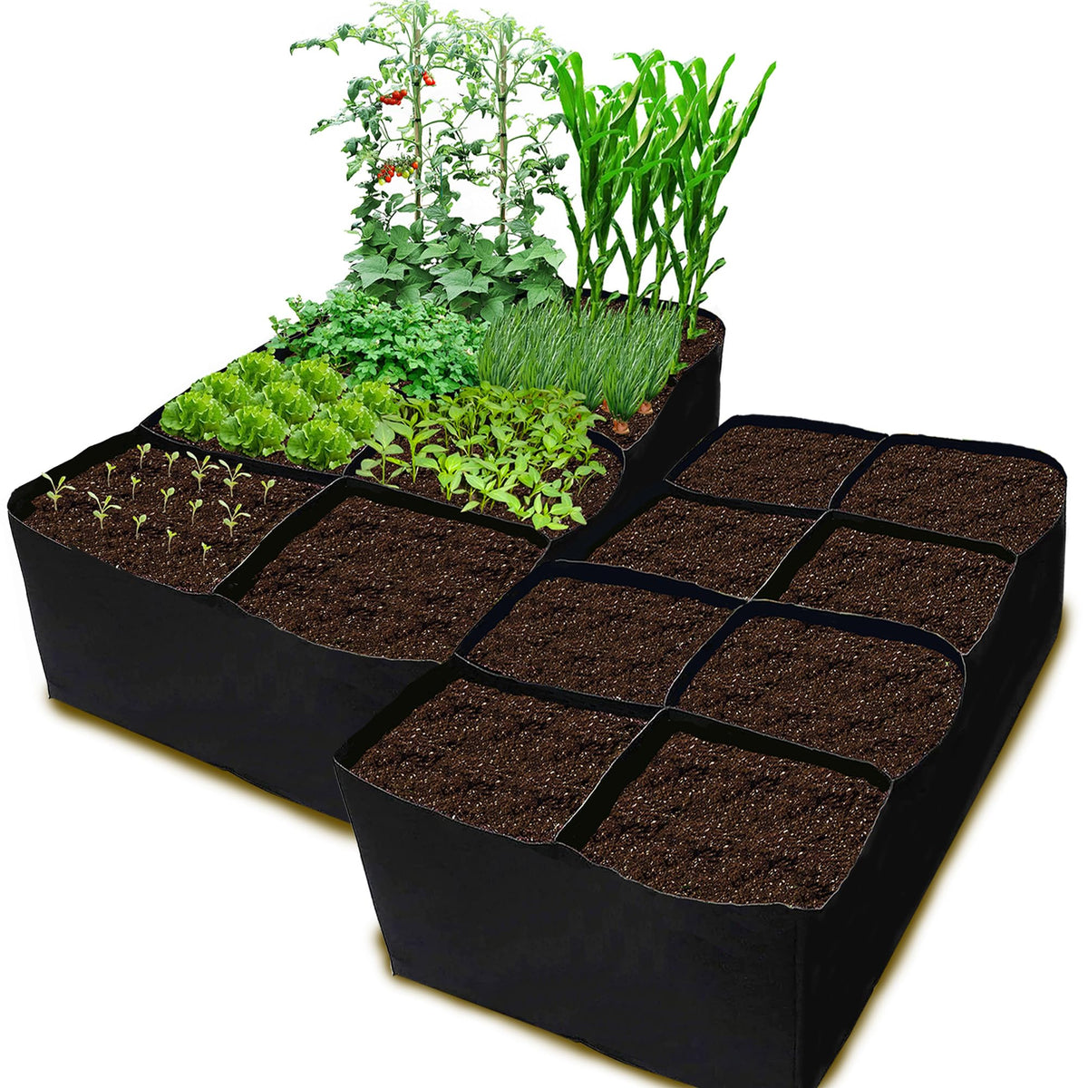 CJGQ 6x3ft Fabric Raised Garden Bed front view