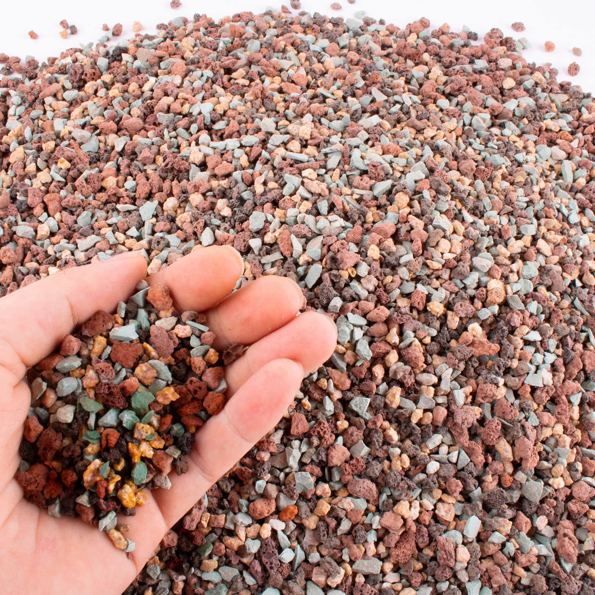 CJGQ 7lb mix lava rocks for plants in multi-colour display