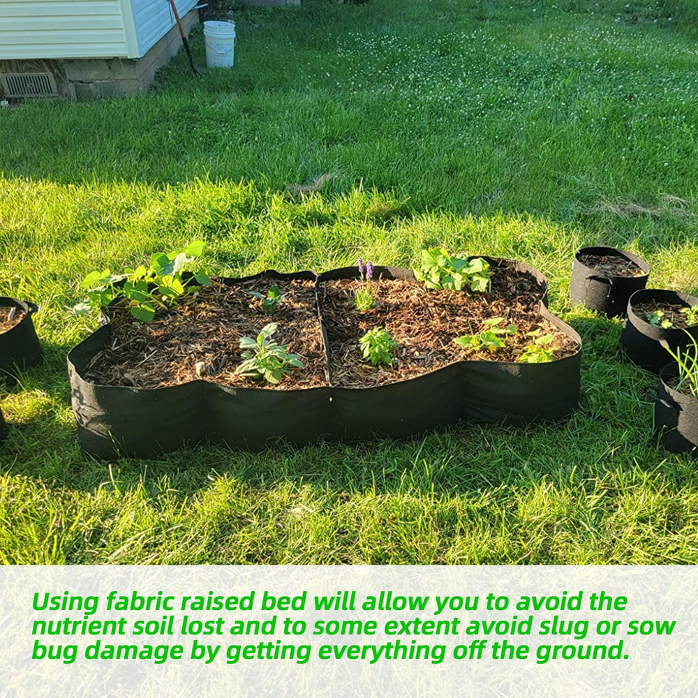 CJGQ Fabric Raised Garden Bed unfilled, showcasing size