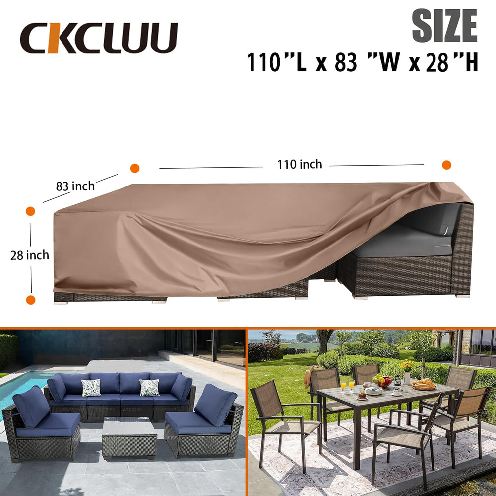 CKCLUU Patio Furniture Cover showing waterproof feature
