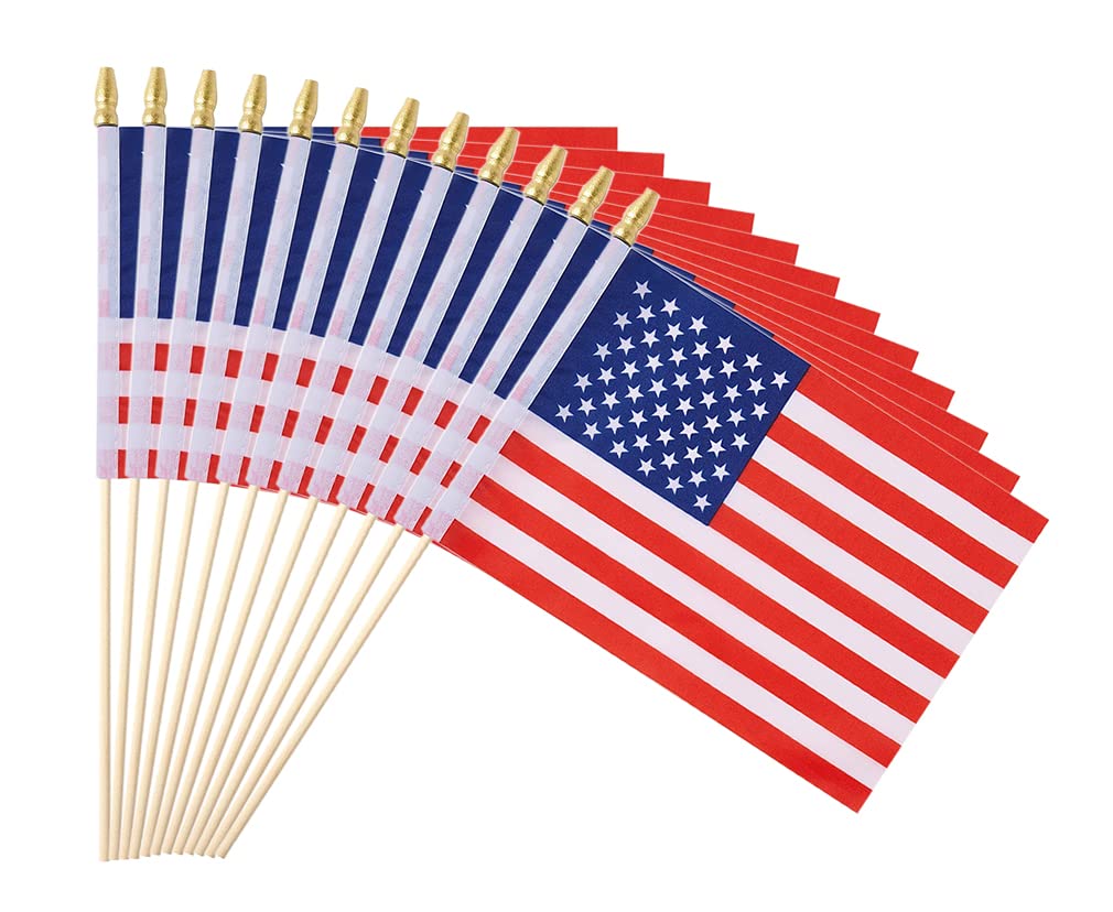 Ckexin 25 Pack Mini American Flags front view with vibrant colours