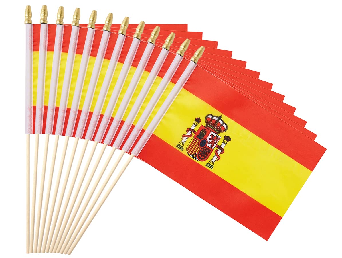 Ckexin 25 Pack Mini Spanish Flags front view