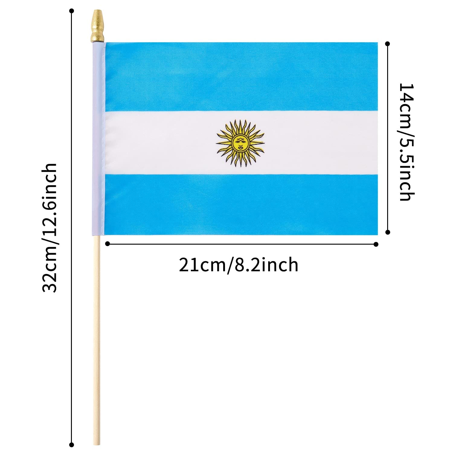 Ckexin Mini Argentina Flag 5x8 Inch on stick
