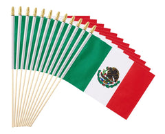 Ckexin Mini Mexican Flag 5x8 inch on stick front view