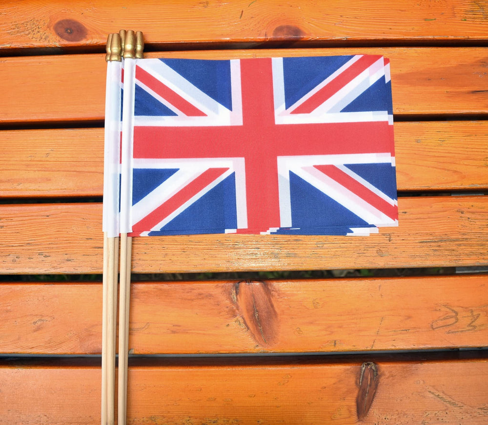 Ckexin UK flags in a garden setting