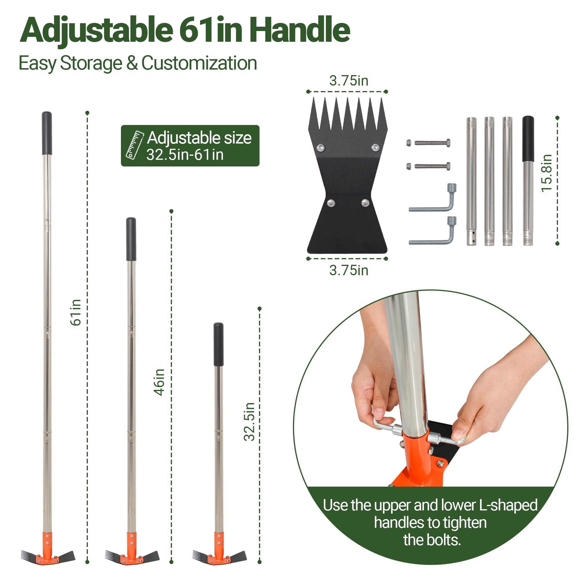 CKLT tool used in a flower bed for weed removal