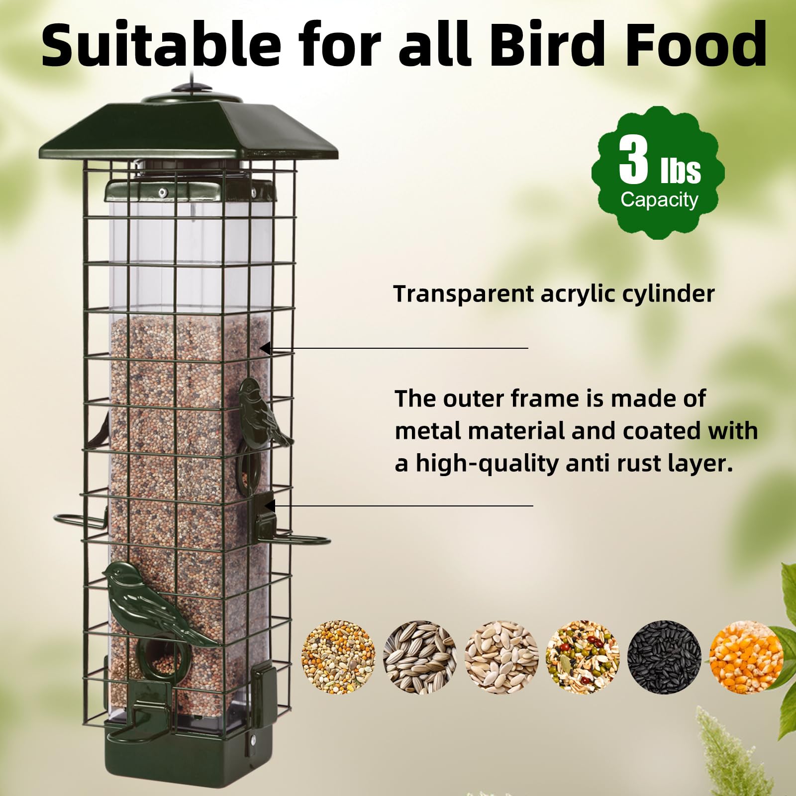 Ckoytals Bird Feeder hanging in a garden