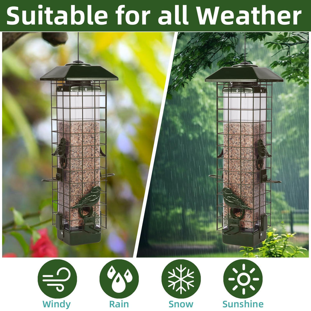 Ckoytals Squirrel Proof Bird Feeder close-up of metal frame