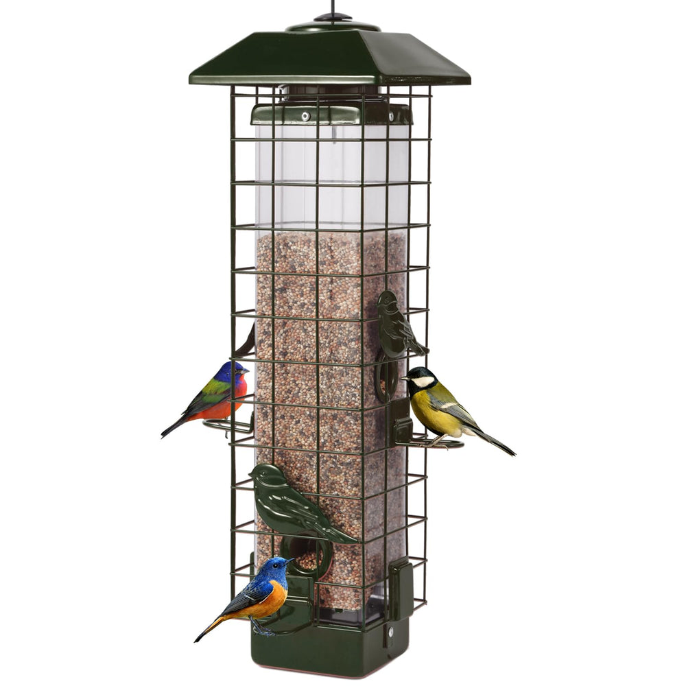 Ckoytals Squirrel Proof Bird Feeder front view in green