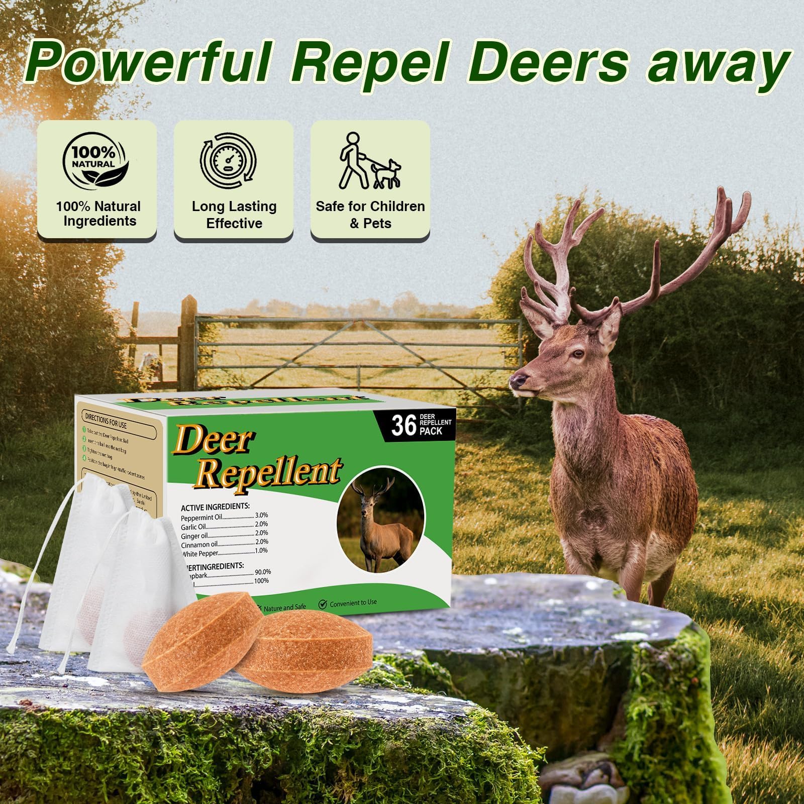 CKUKARM Deer & Rabbit Repellent on a garden table
