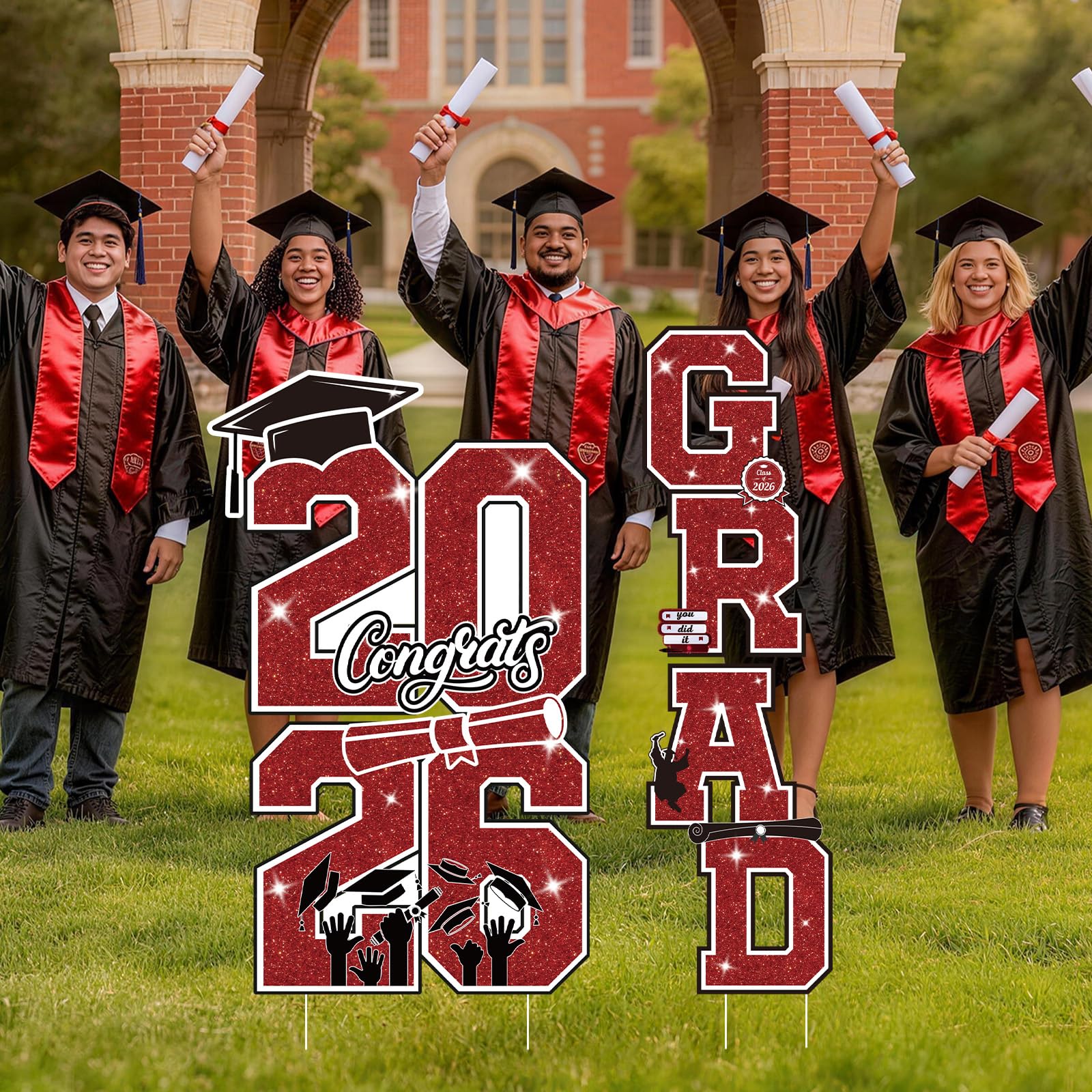 Class of 2026 yard sign displayed at a graduation party
