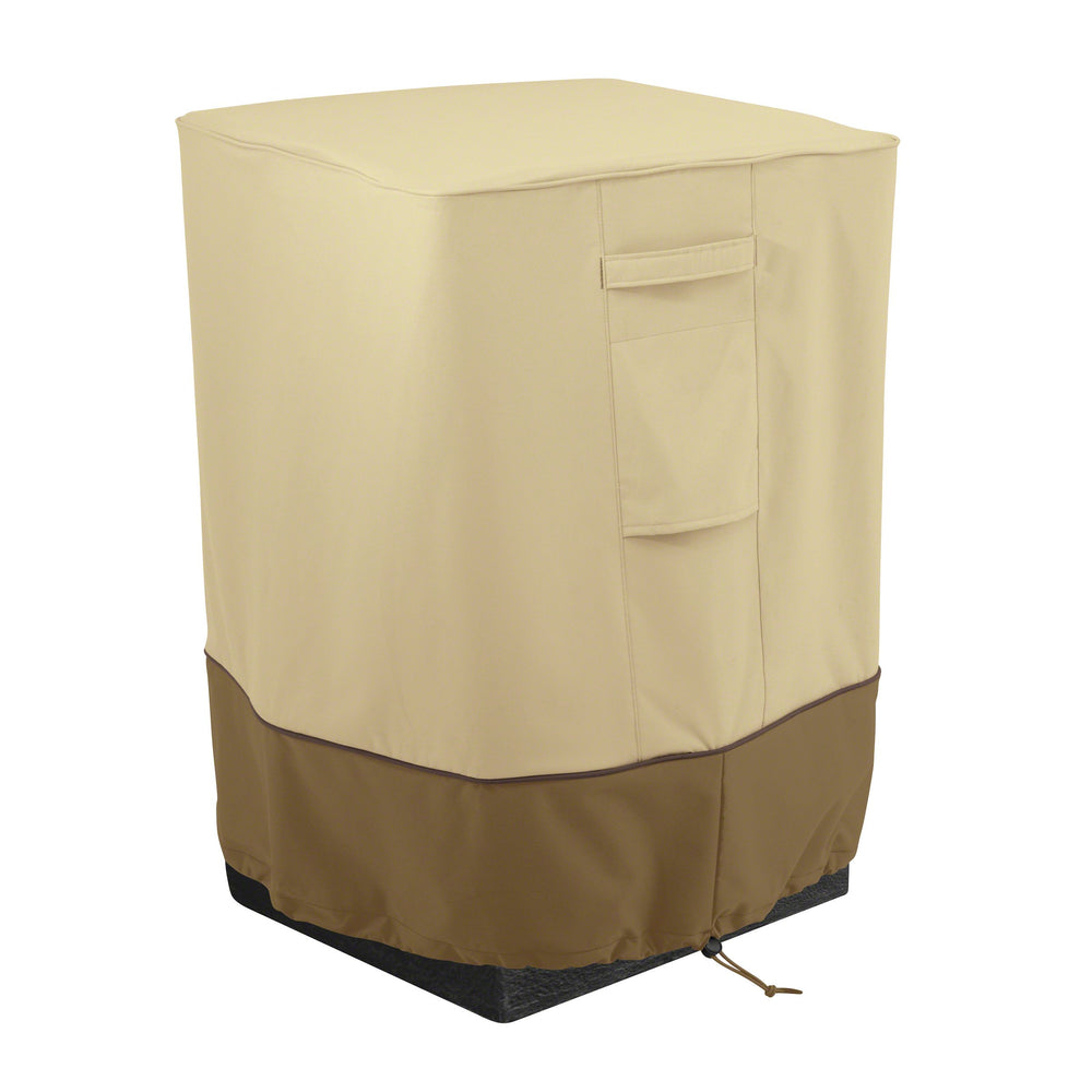 Classic Accessories 21-inch Fire Column Cover in Pebble, front view