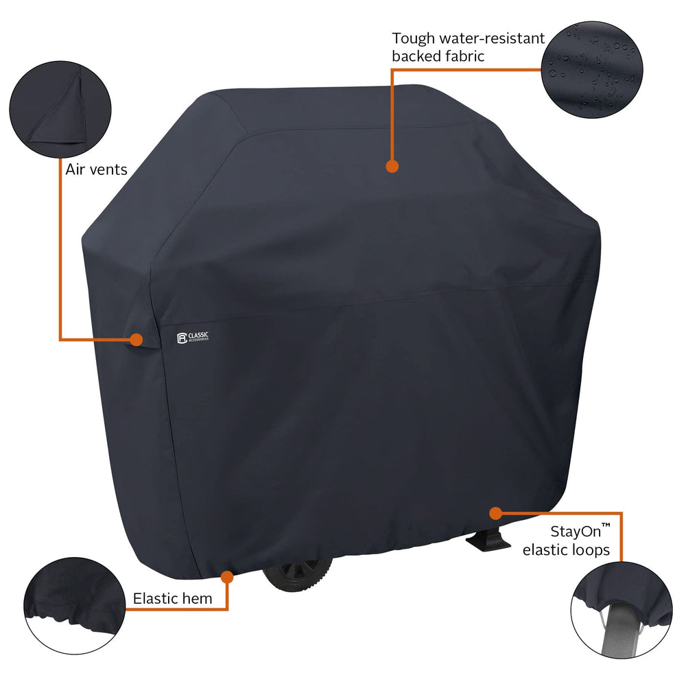 Classic Accessories BBQ Grill Cover on a grill
