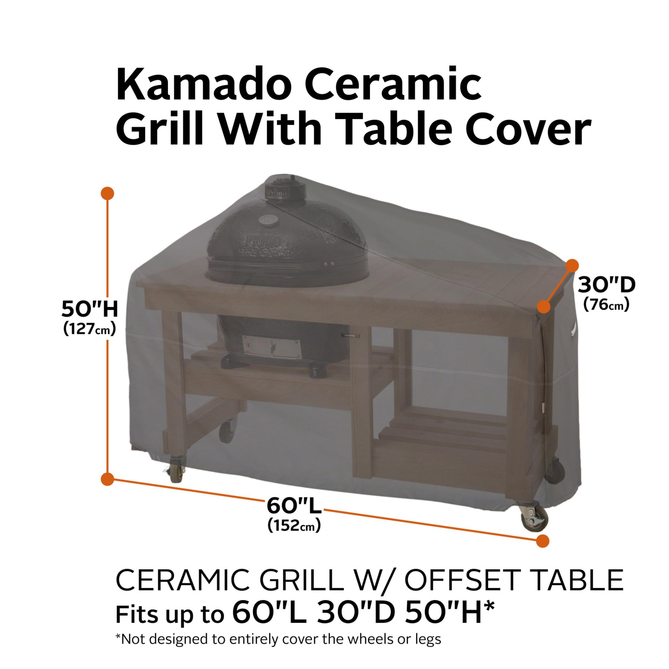 Classic Accessories Ravenna 60 Inch BBQ Grill Cover with reinforced padded handles