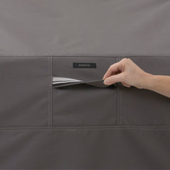 Classic Accessories Ravenna BBQ Grill Cover demonstrating air vents for ventilation