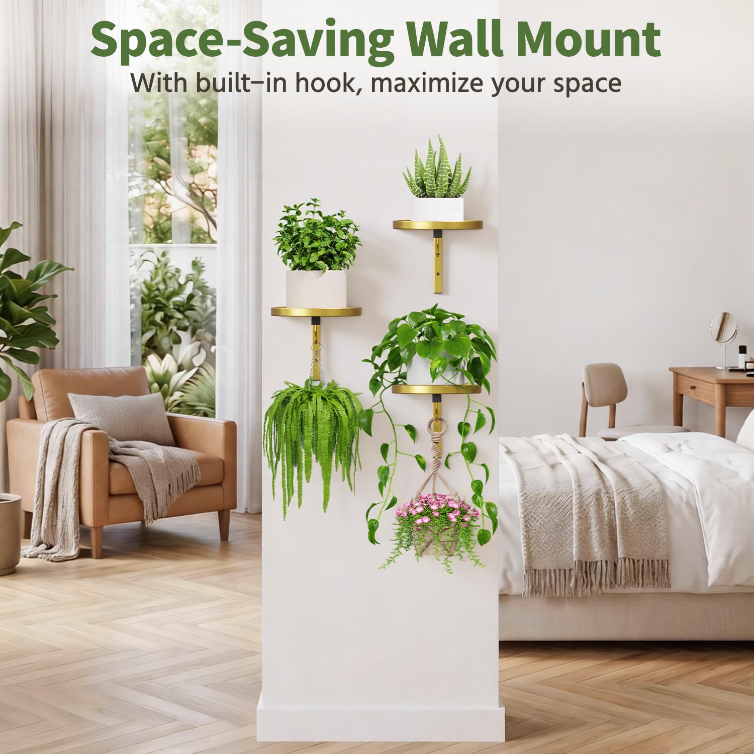 Classic Gold finish of LASZOLA Plant Shelves