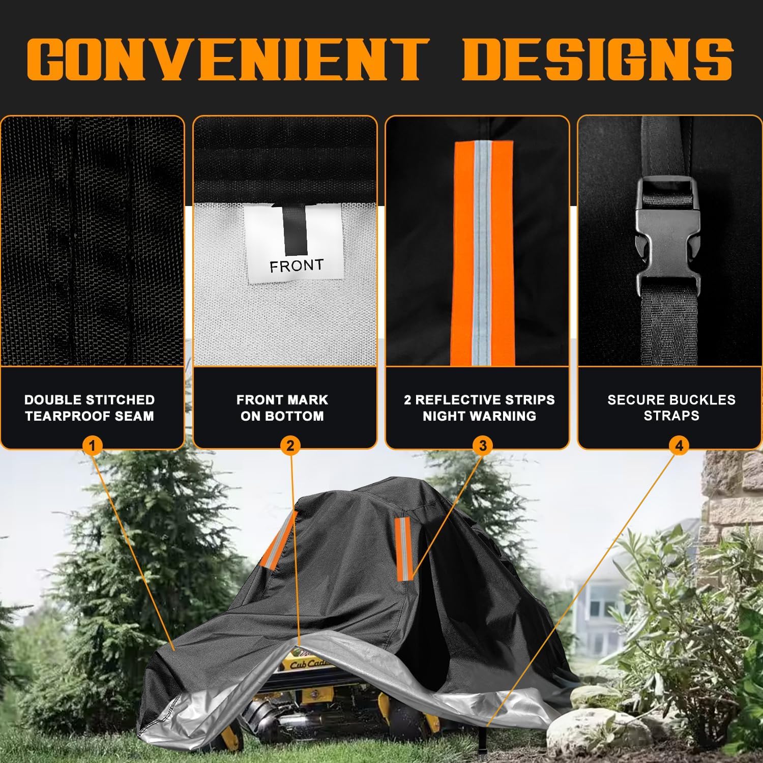 ClawsCover Zero Turn Mower Cover 60 Inch Deck side view