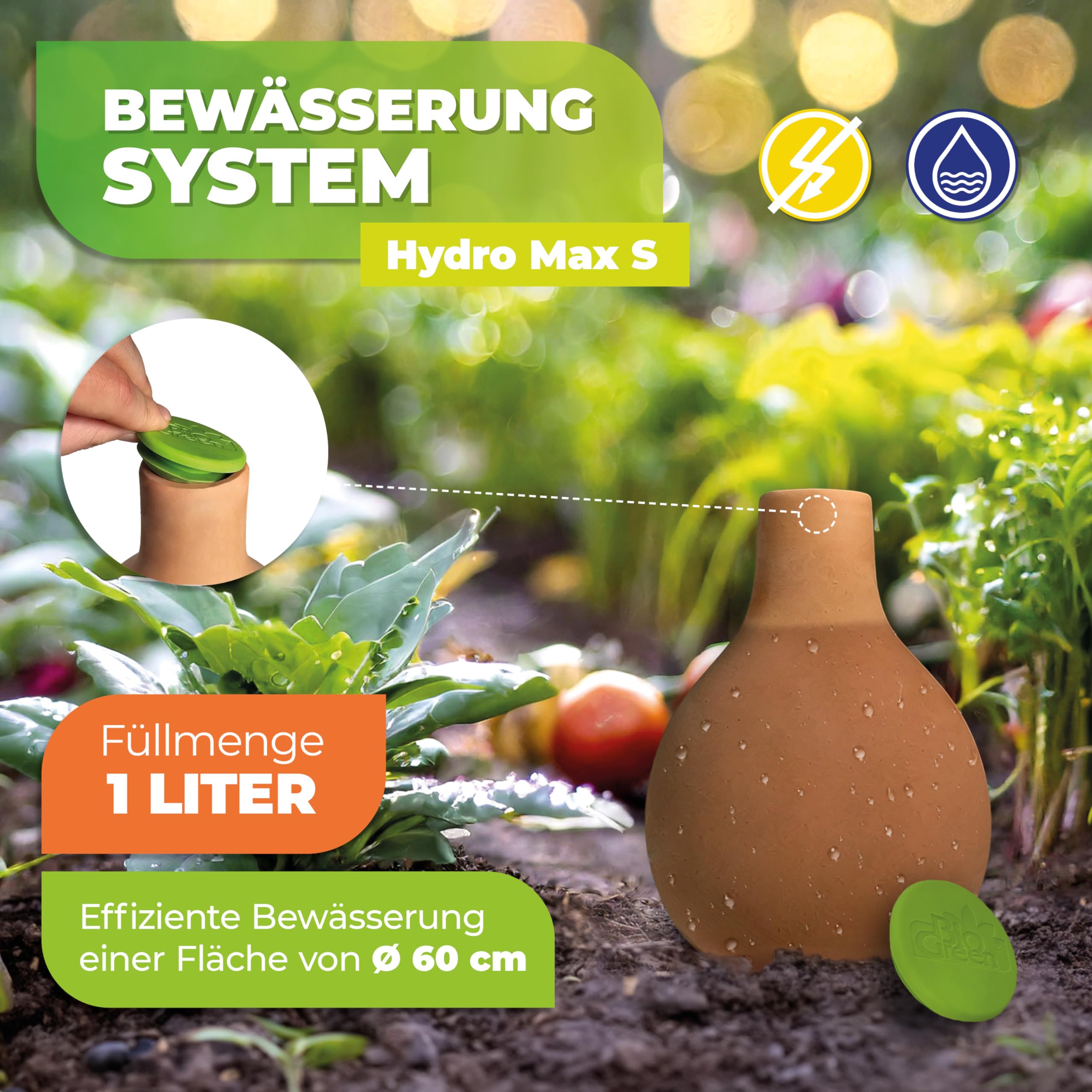 Clay watering olla with terracotta finish
