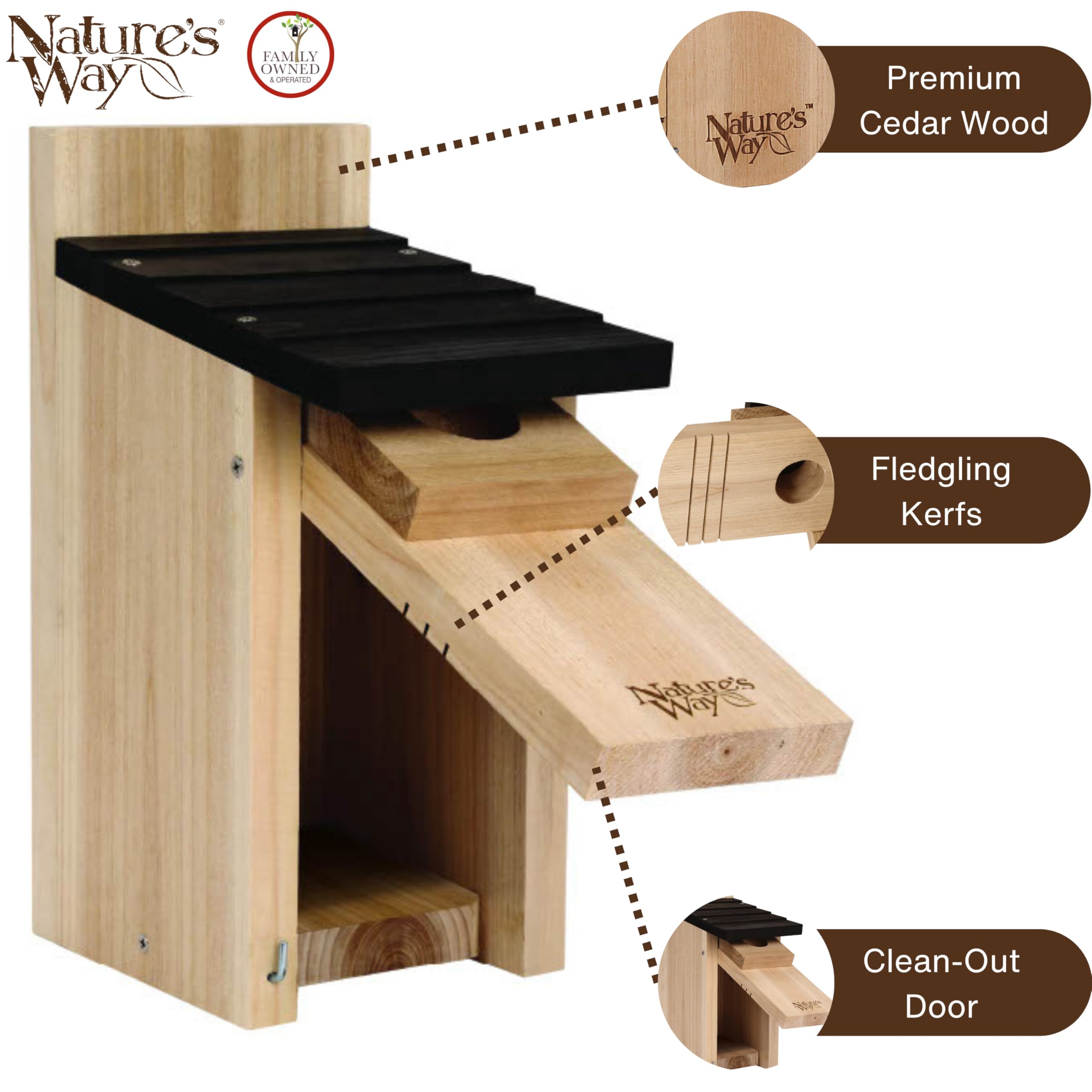 Clean-out door of NATURE'S WAY Bluebird Box House