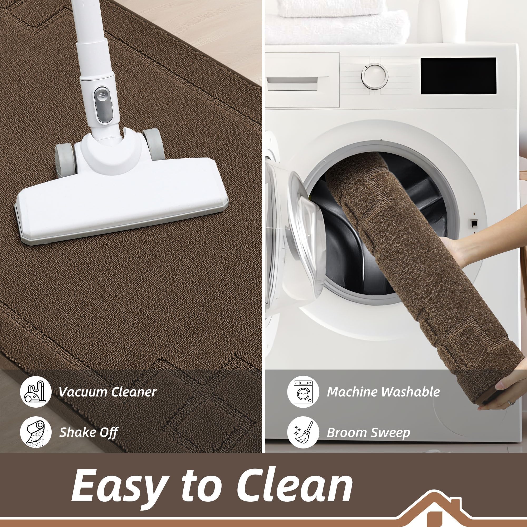 Cleaning BEQHAUSE door mat with a vacuum cleaner