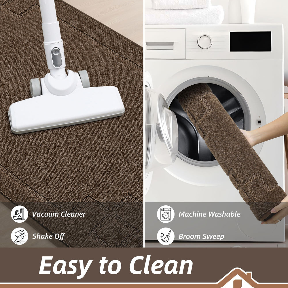 Cleaning BEQHAUSE door mat with a vacuum cleaner