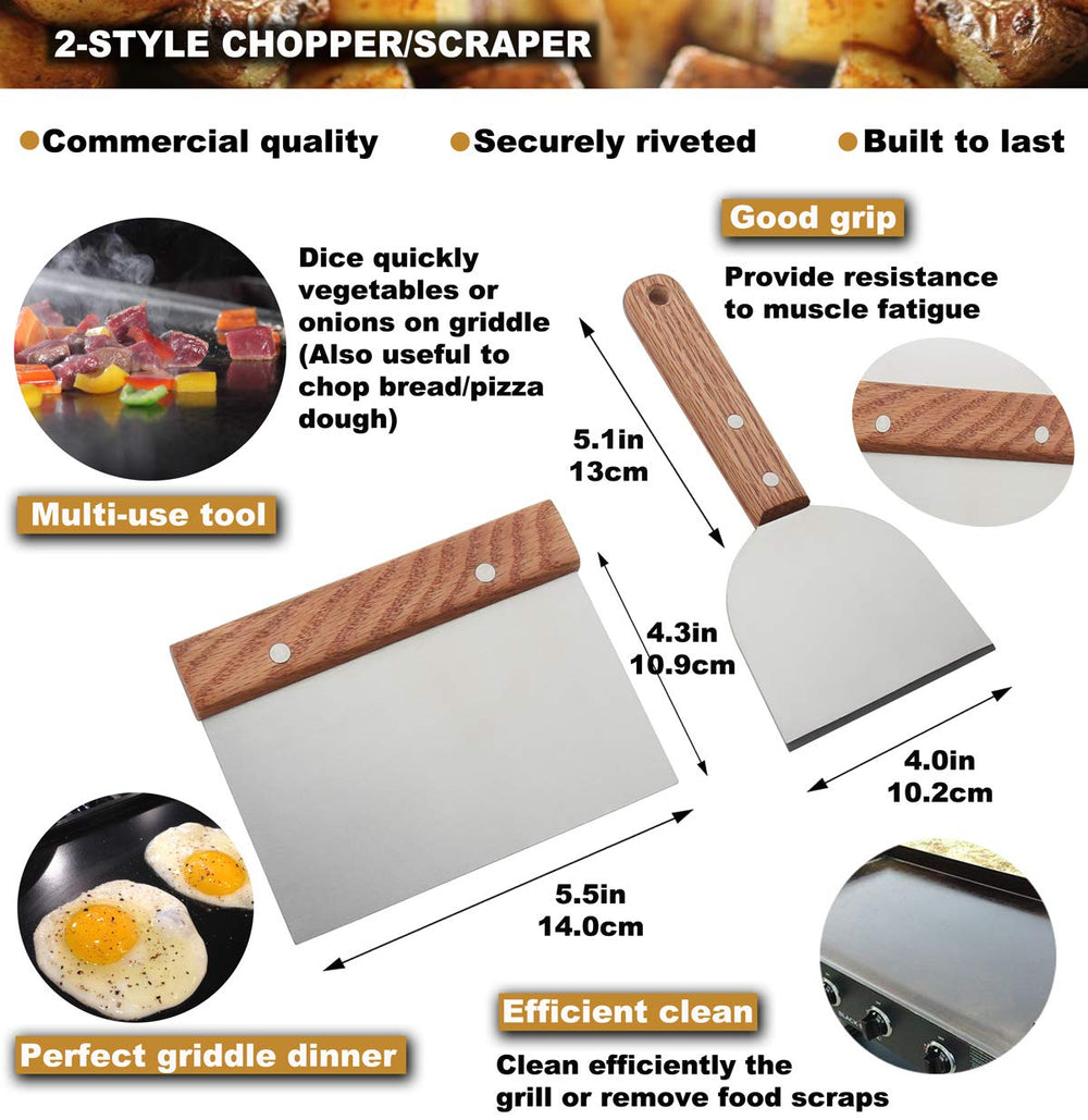 Cleaning brush and bottles from ROMANTICIST griddle kit