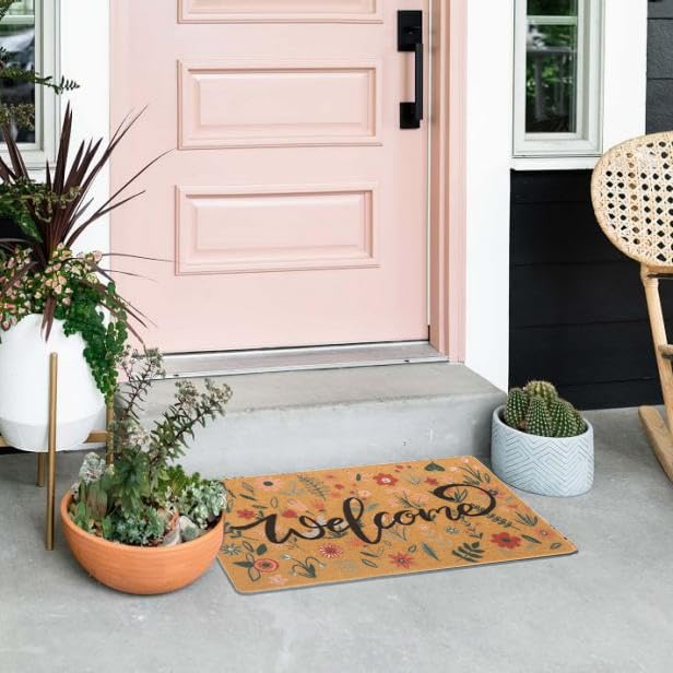 Cleaning FGSS Welcome Floral Spring Doormat with a hose