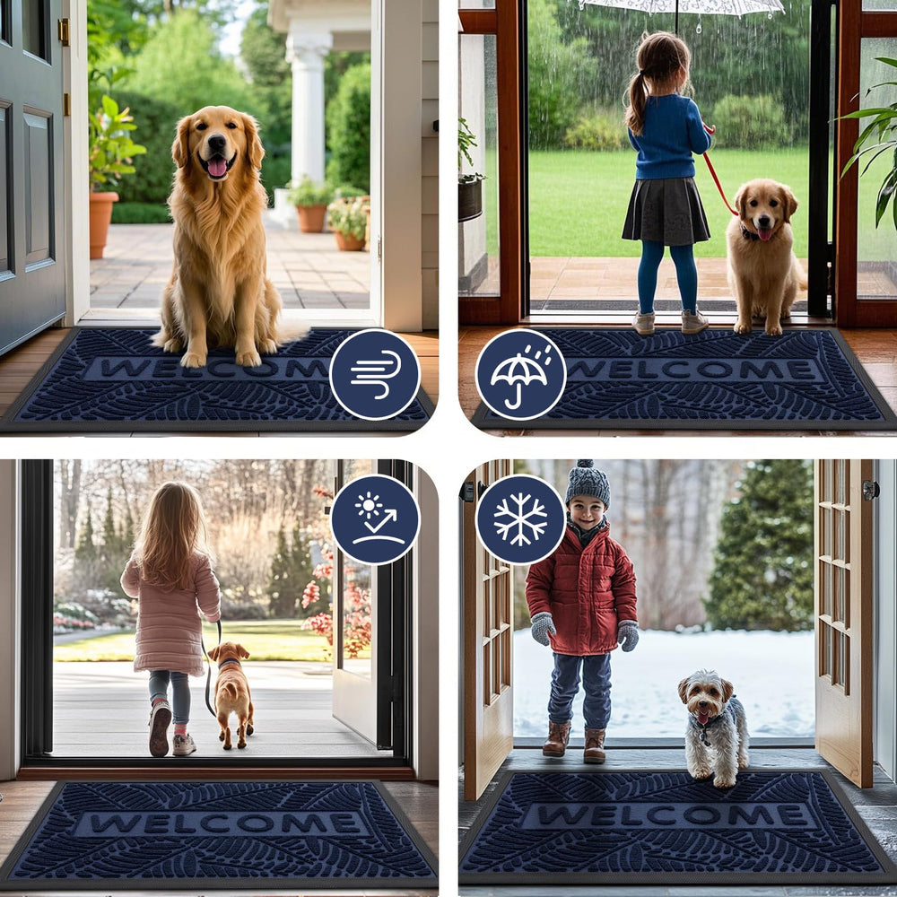 Cleaning process of Smiry doormat with garden hose