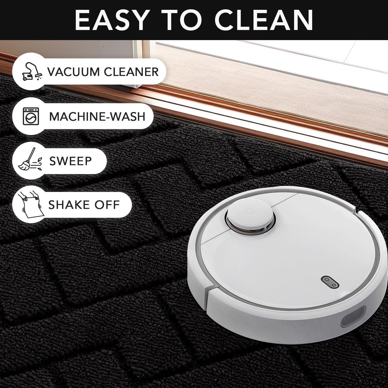 cleaning the hicorfe Indoor Door Mat outdoors