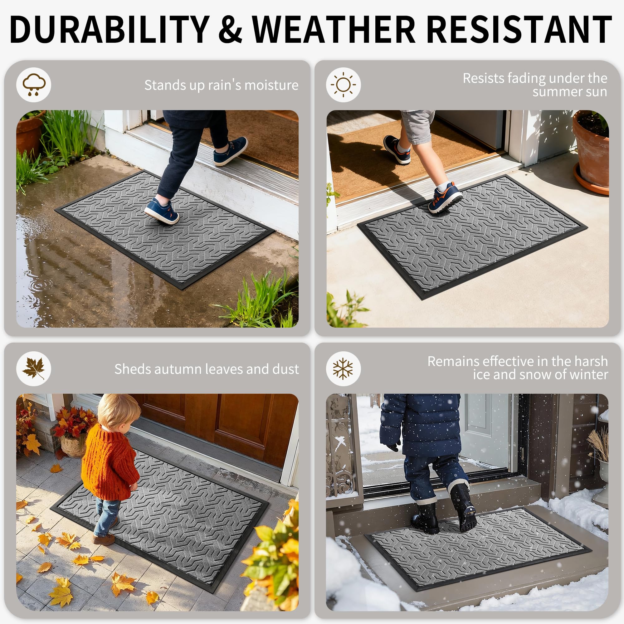 Cleaning Yimobra mat with a hose outdoors