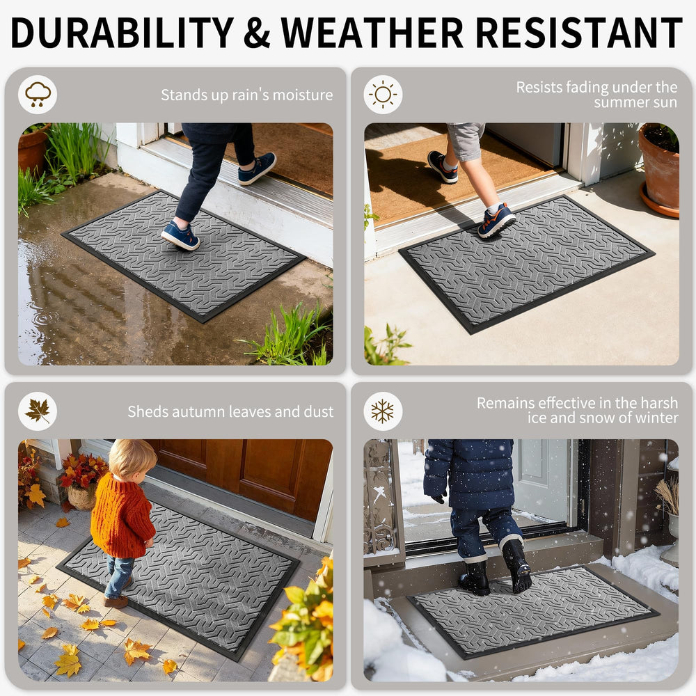 Cleaning Yimobra mat with a hose outdoors