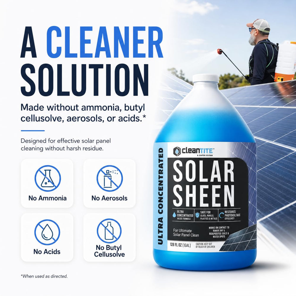 CLEANTITE Solar Panel Cleaner cleaning brush usage