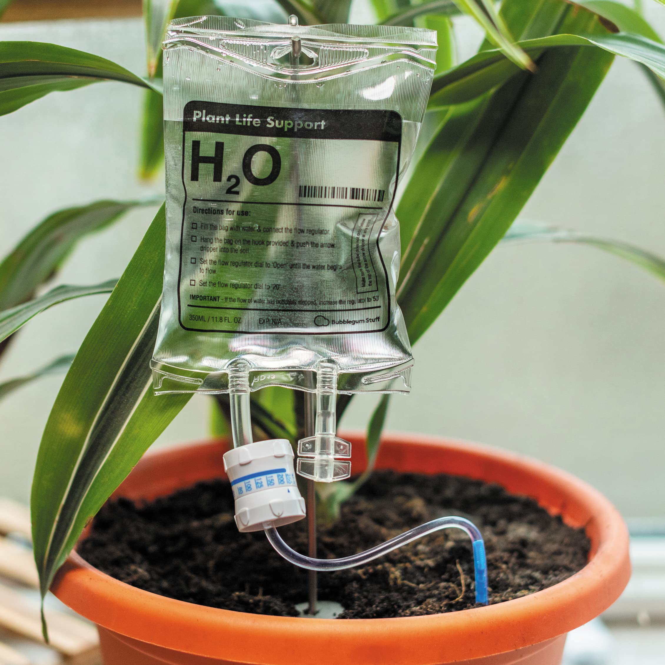 Clear 350ml IV bag for Plant Life Support watering system