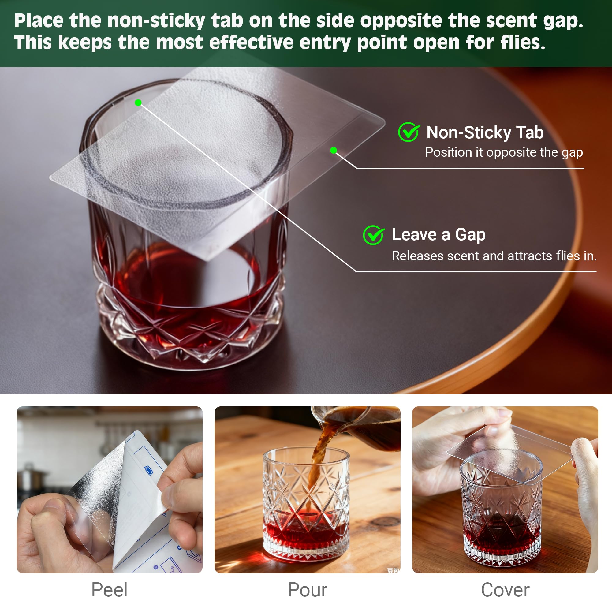 Clear design of LFSYS Fruit Fly Trap blending into kitchen