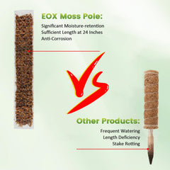Clear plastic panels of EOX moss pole pack