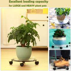 Clear plastic saucer included with Planterhoma Plant Caddy