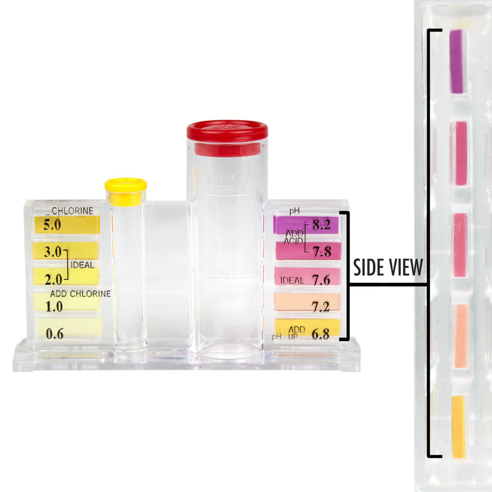 Clear-view comparator block with colour chips from Poolmaster kit
