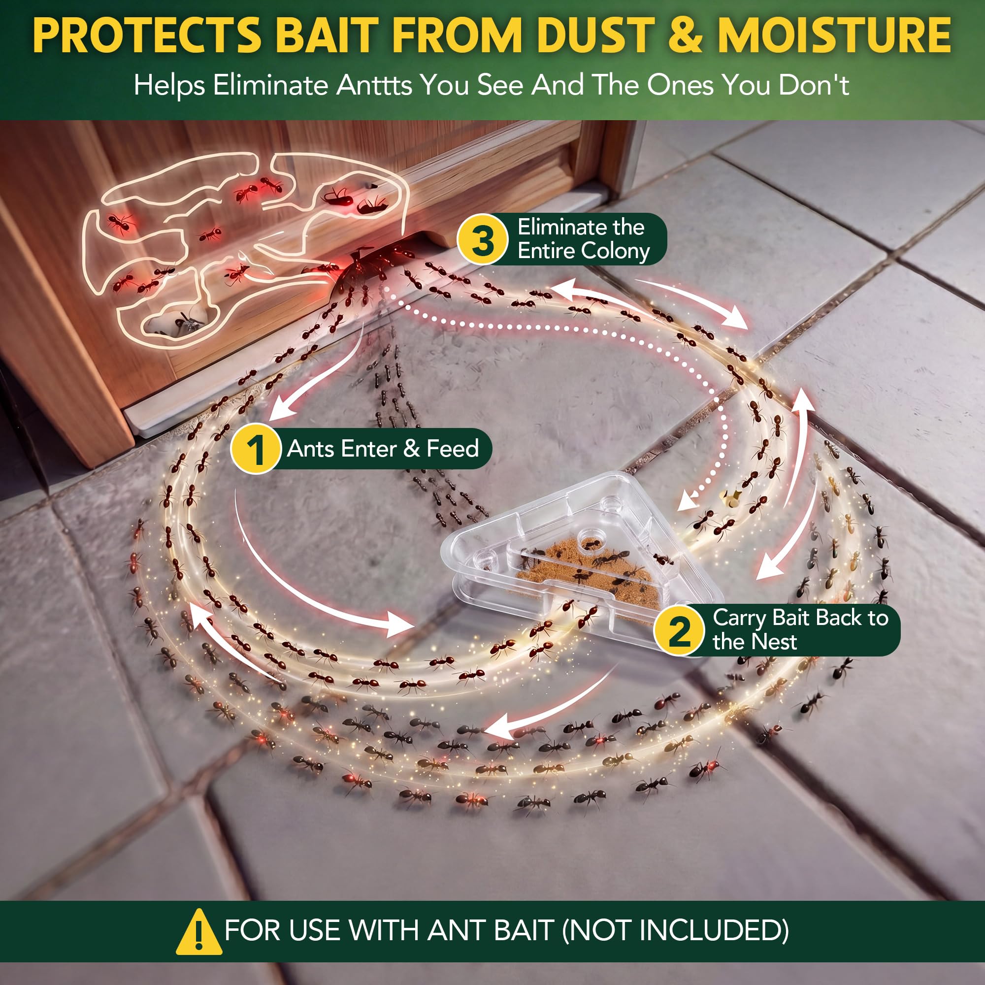 Clear view of inside Qualirey Ant Bait Station