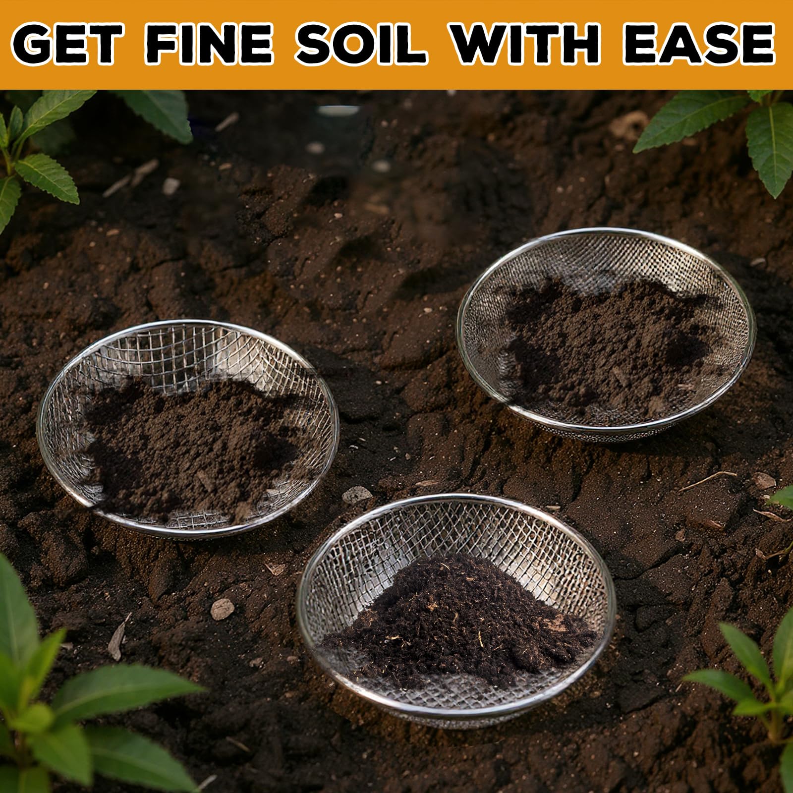 Clebay soil sifter showing the sturdy metal frame