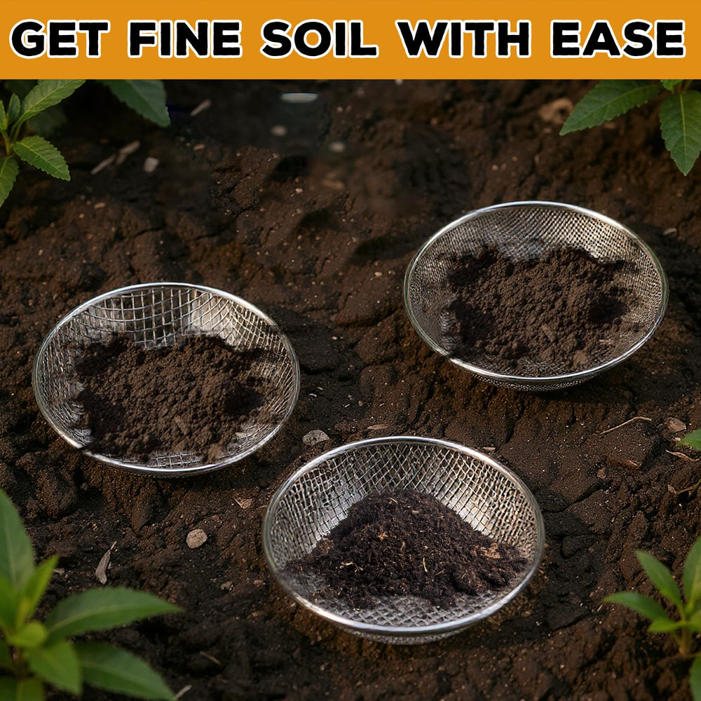 Clebay soil sifter showing the sturdy metal frame