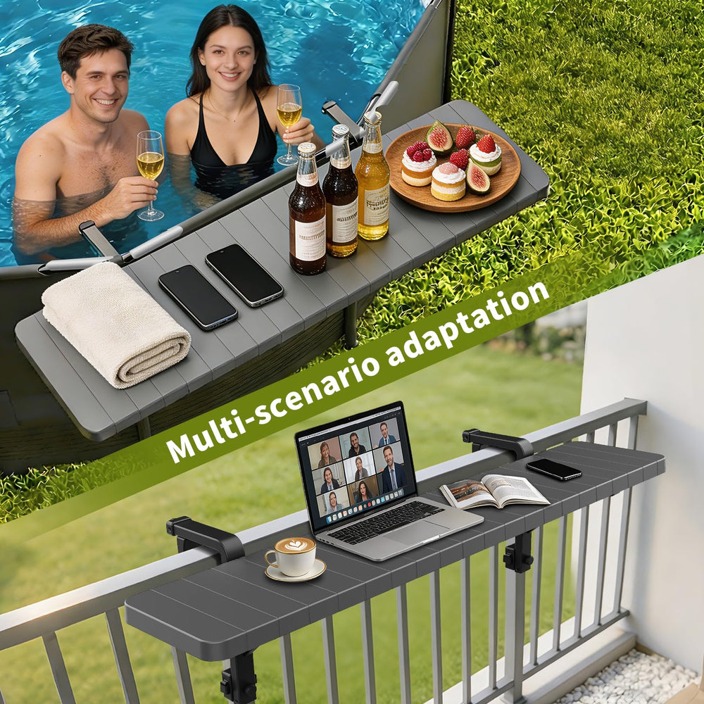 clicliet Pool Bar displayed as balcony table with plants