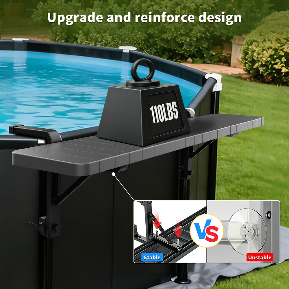 clicliet Pool Bar side view showing rust-proof frame