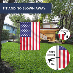 Clip and stopper accessories included with flag stand