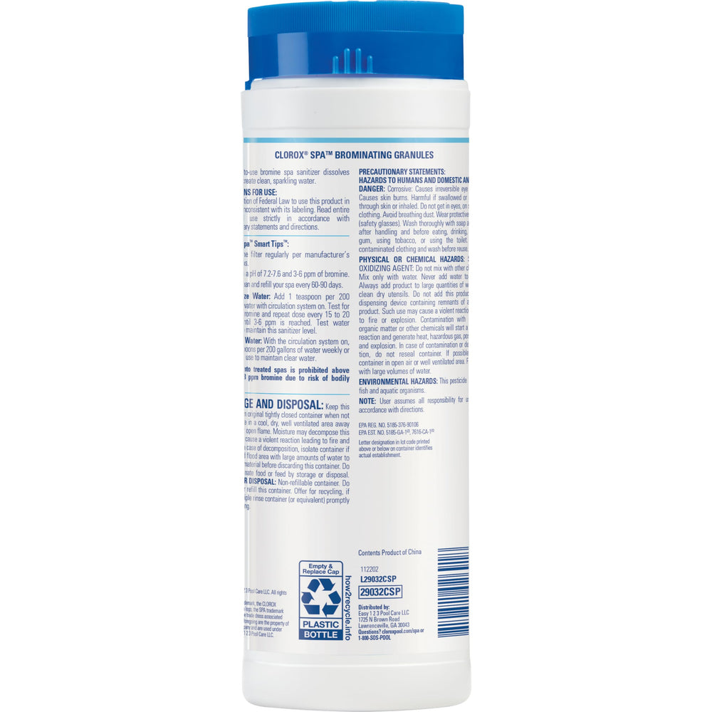 CLOROX Pool&Spa Brominating Granules packaging side view
