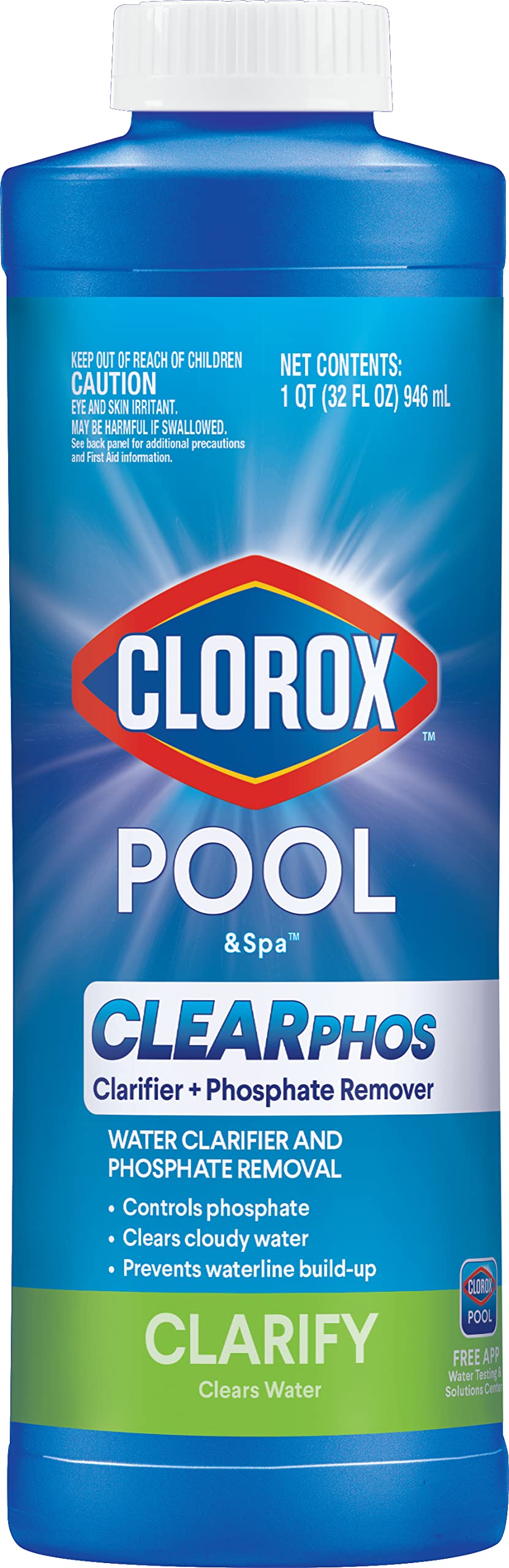 CLOROX Pool&Spa ClearPHOS Water Clarifier 1 Quart front view