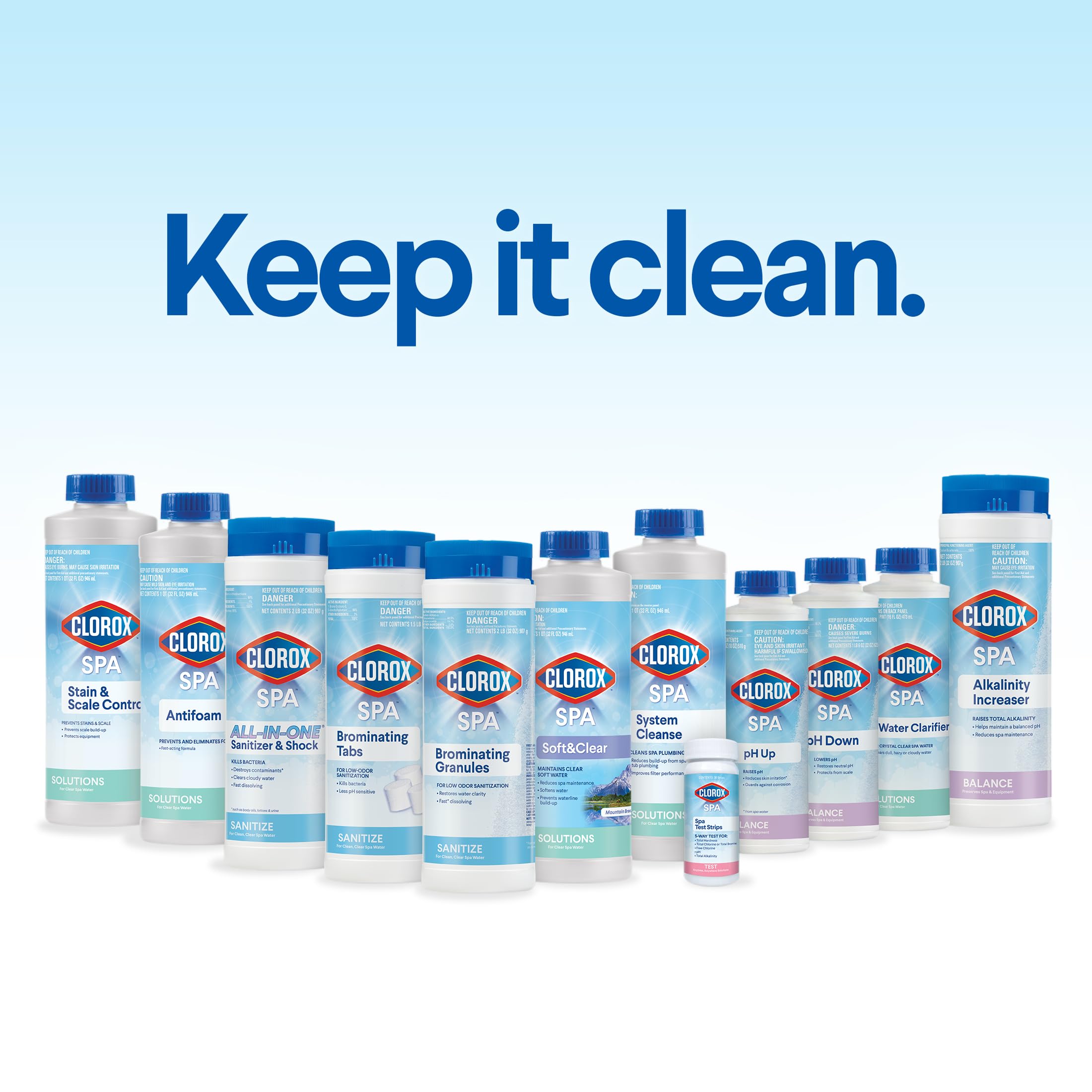 CLOROX Pool&Spa logo on Spa pH Down packaging