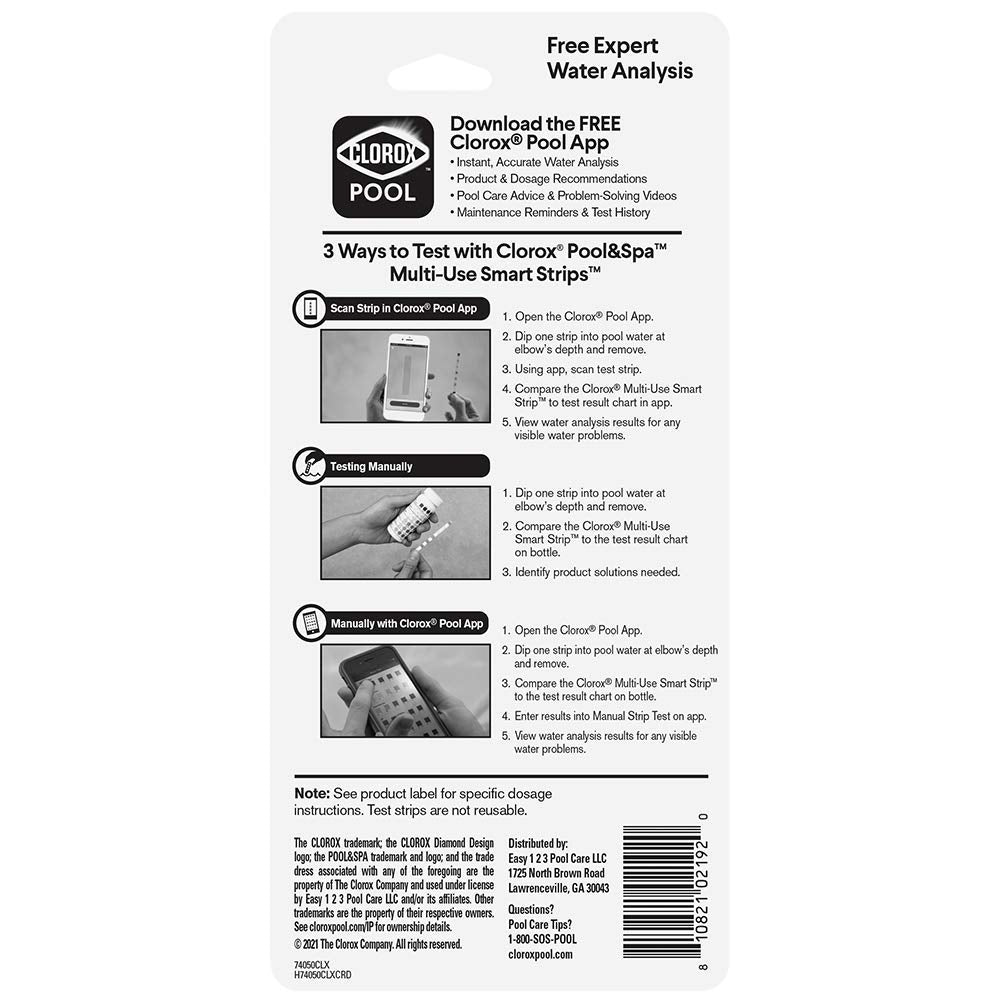 CLOROX Pool&Spa test strips packaging
