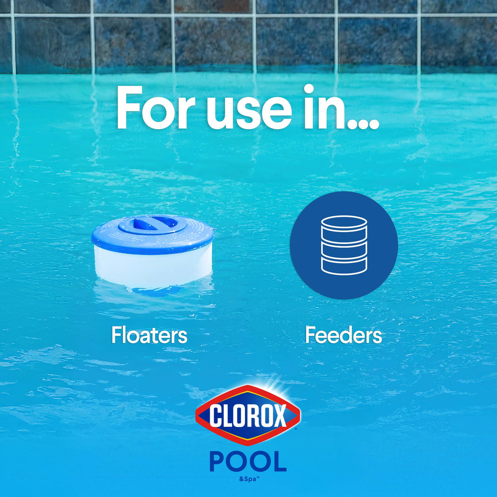 CLOROX Pool&Spa XtraBlue tablets in swimming pool water