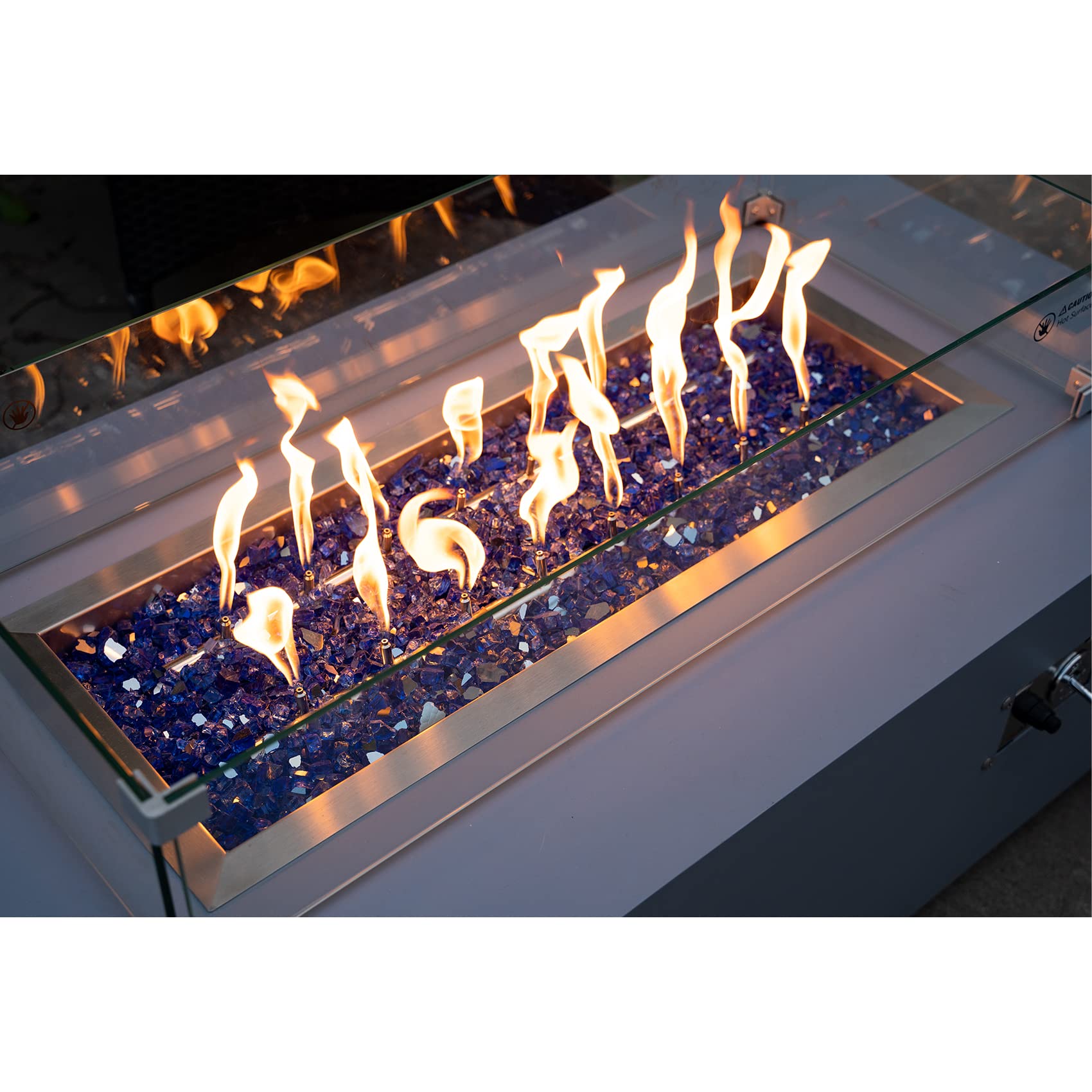 Close-up of 1/4 inch Stanbroil Fire Glass pieces